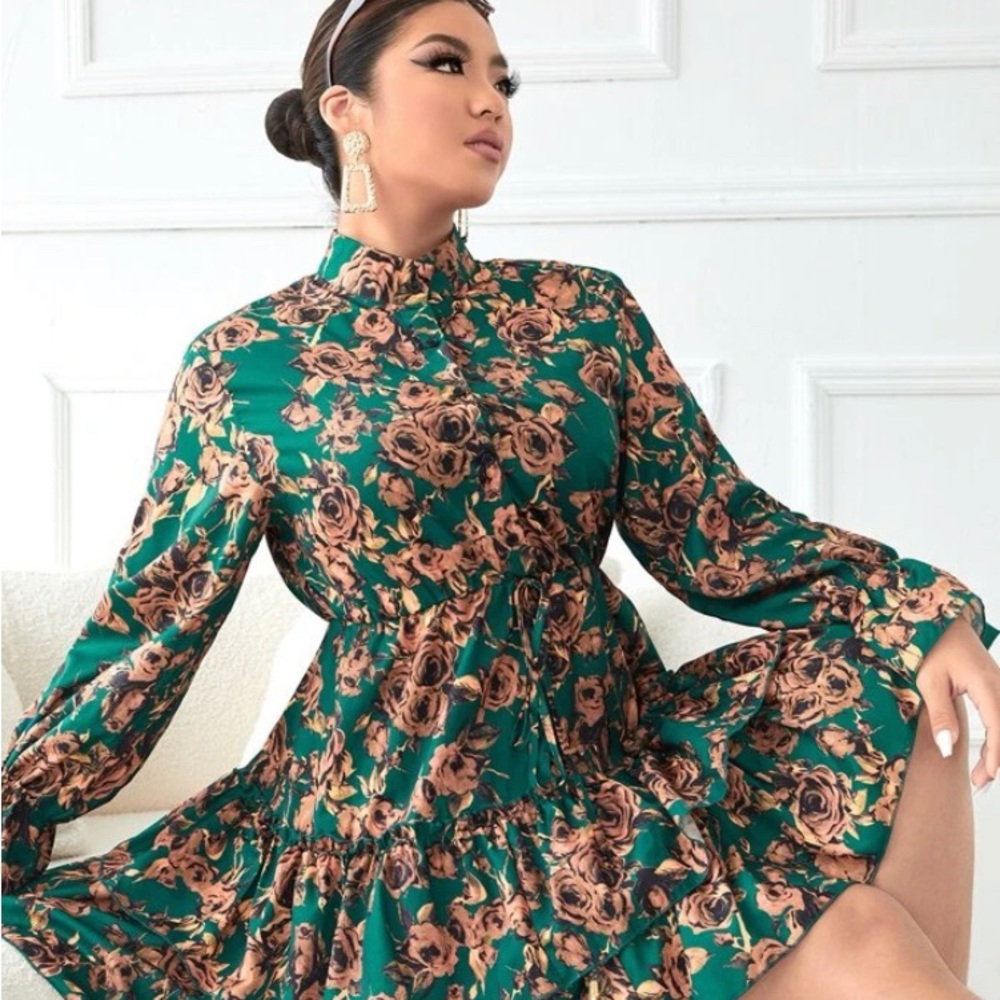 Green dress shein